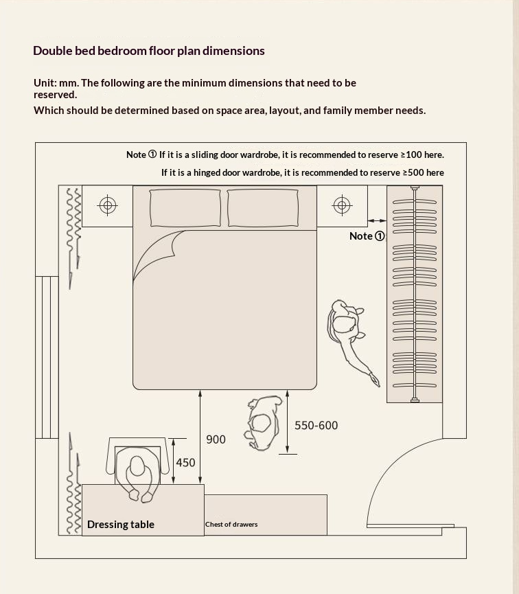 Rubberwood Solid Wood Bed American Retro Cream Style