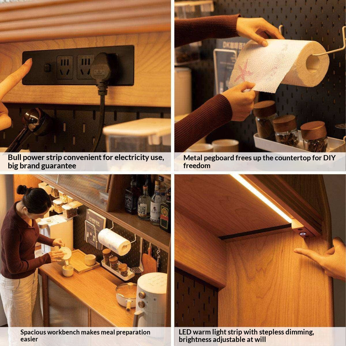 Cherry Solid Wood Sideboard High Cabinet Multi-Functional Buffet