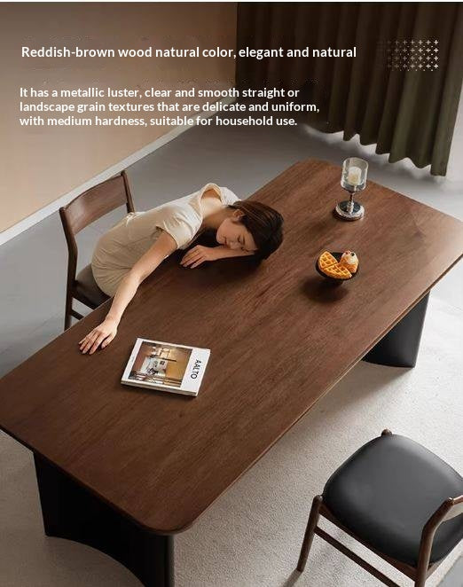 Solid Longan Hardwood Dining Table Italian Light Luxury