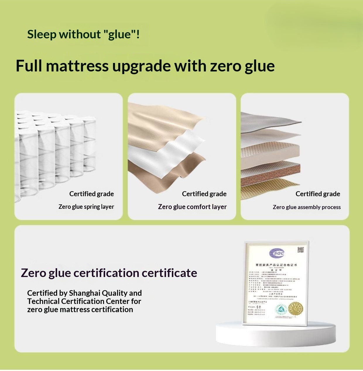 Zero Glue Certified Thick Mattress, Home Use Spring Mattress, Latex Soft Mattress, Bedroom Jute Mattress, Model Pro 23 cm