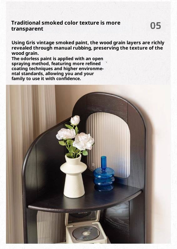 Oak Solid Wood Bauhaus Style Corner Bookshelf