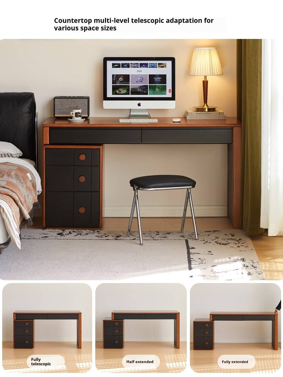 Poplar Solid Wood Desk Extendable Office Desk