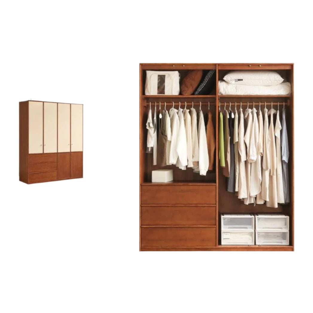 Oak Solid Wood Antique Style Wardrobe