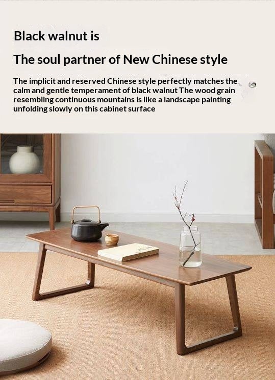 Black Walnut, Ash Solid Wood Low Small Coffee Table