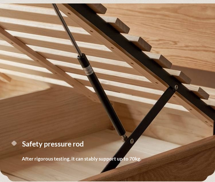 Oak Solid Wood High Box Bed in Modern Minimalist Design