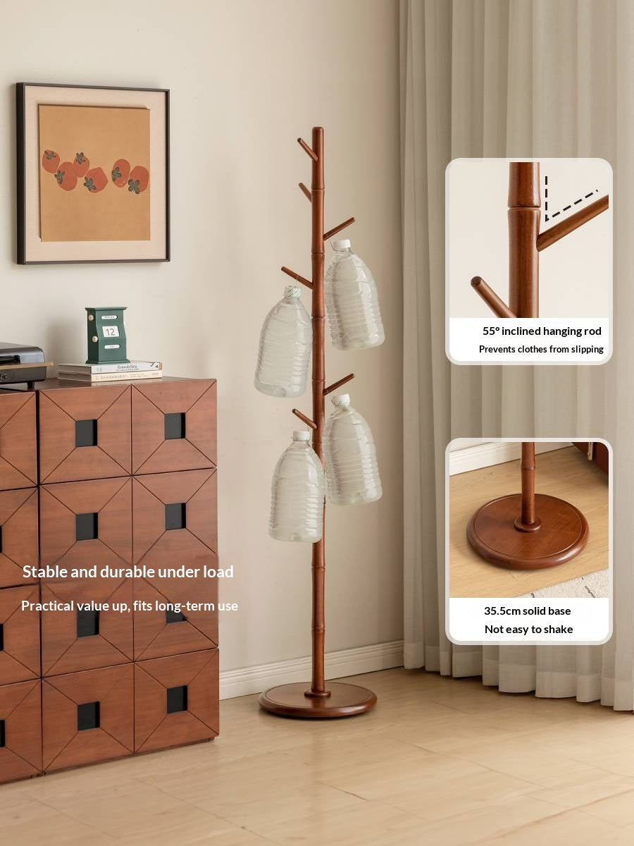 Solid Rubberwood Vintage Style Standing Clothes Hanger