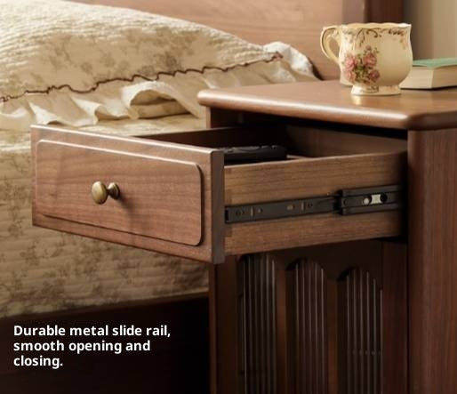 Black Walnut Solid Wood American Retro Nightstand