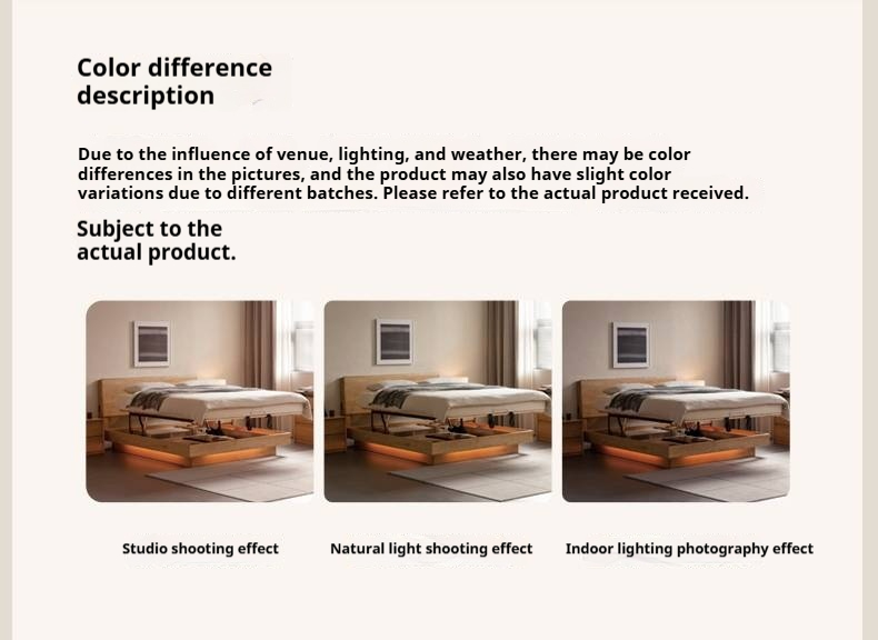 Ash Solid Wood Electric Storage Box Bed — Modern Minimalist Design