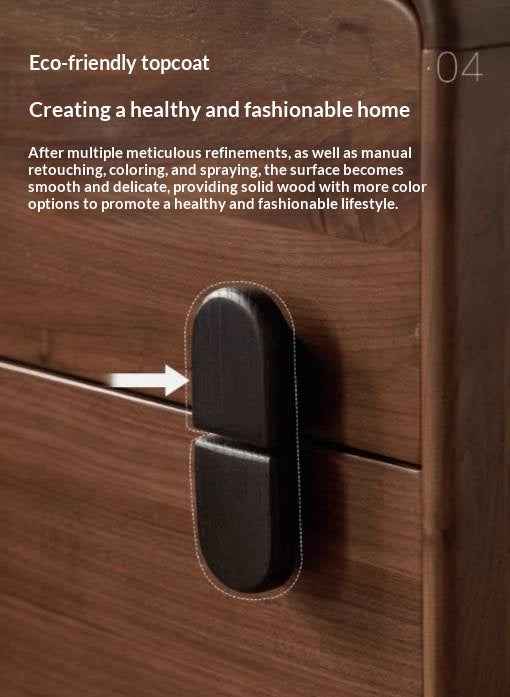 Black Walnut Solid Wood Nightstand