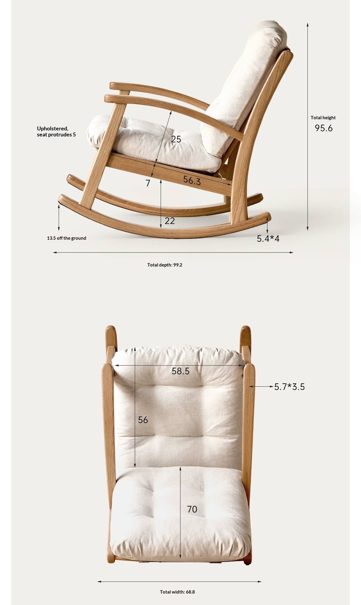 Oak Solid Wood Rocking Chair