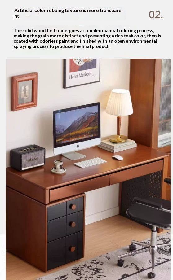Poplar Solid Wood Desk Extendable Office Desk