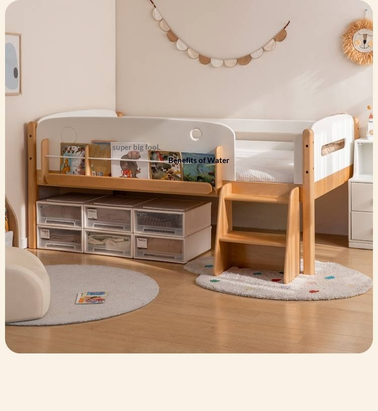 Beech Solid Wood Children's Multifunctional Storage Loft Bed