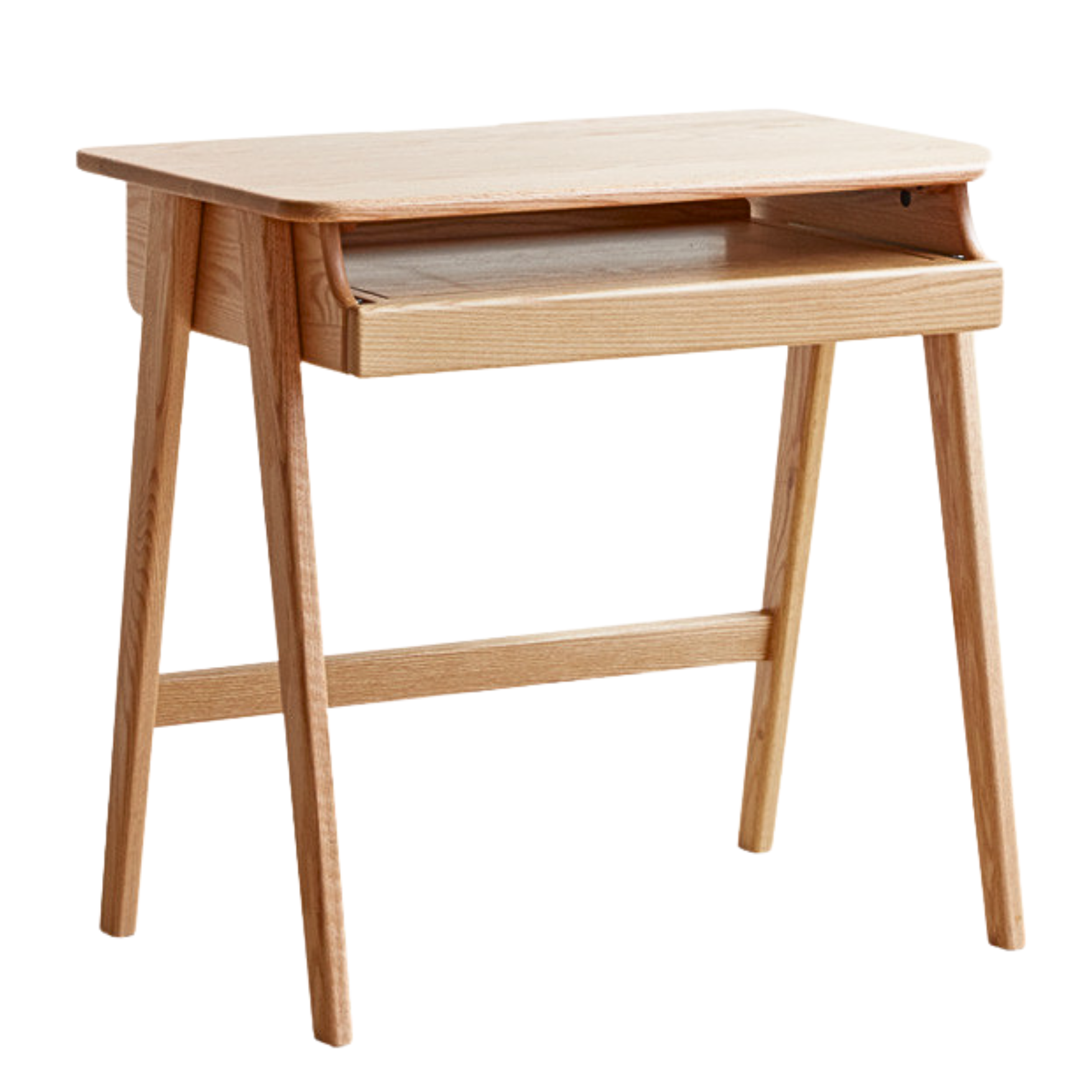 Oak Solid Wood Study Desk with Drawers  Narrow Table-