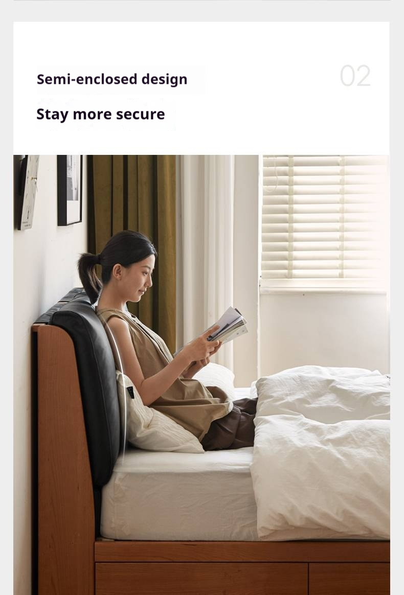 Cherry Solid Wood Box Bed Vintage Style