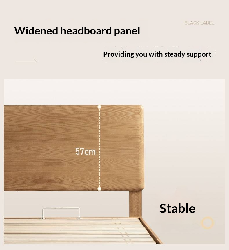 Ash Solid Wood Electric Storage Box Bed — Modern Minimalist Design