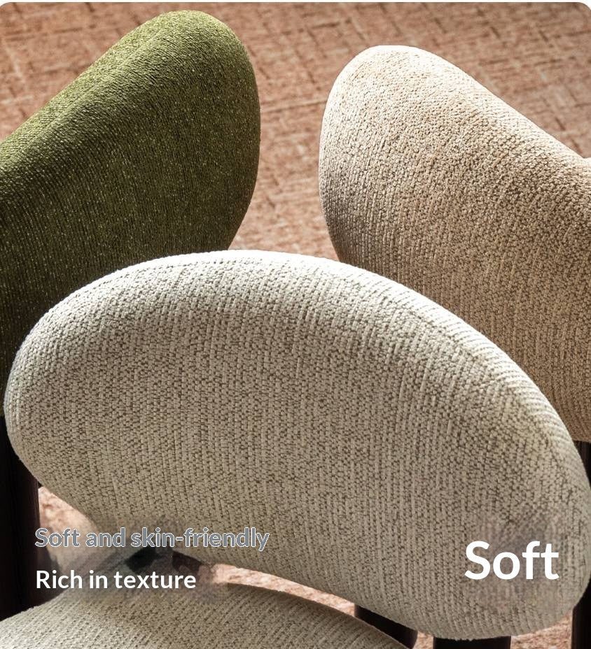 Ash Solid Wood Pebble Chenille Accent Chair with Cylindrical Legs