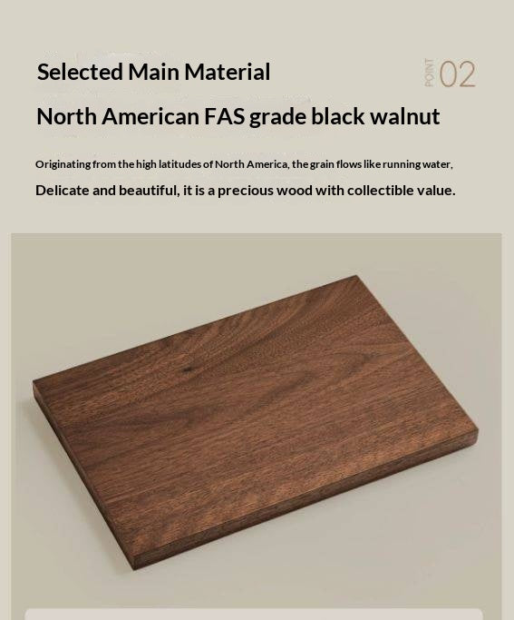 Black Walnut, Oak Solid Wood Side Cabinet with Modern Casual Display Design