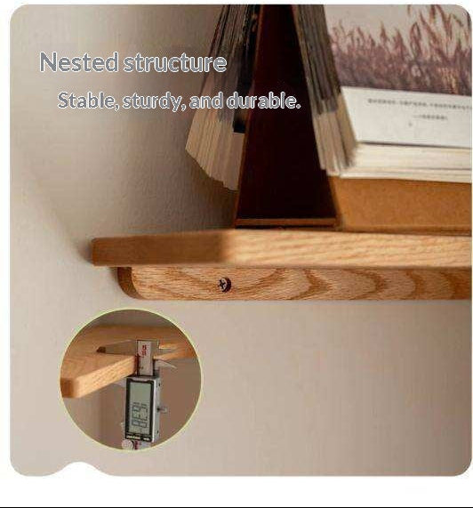 Red Oak, Cherry, Black Walnut Solid Wood Corner Hanging Storage Rack, Bookshelf