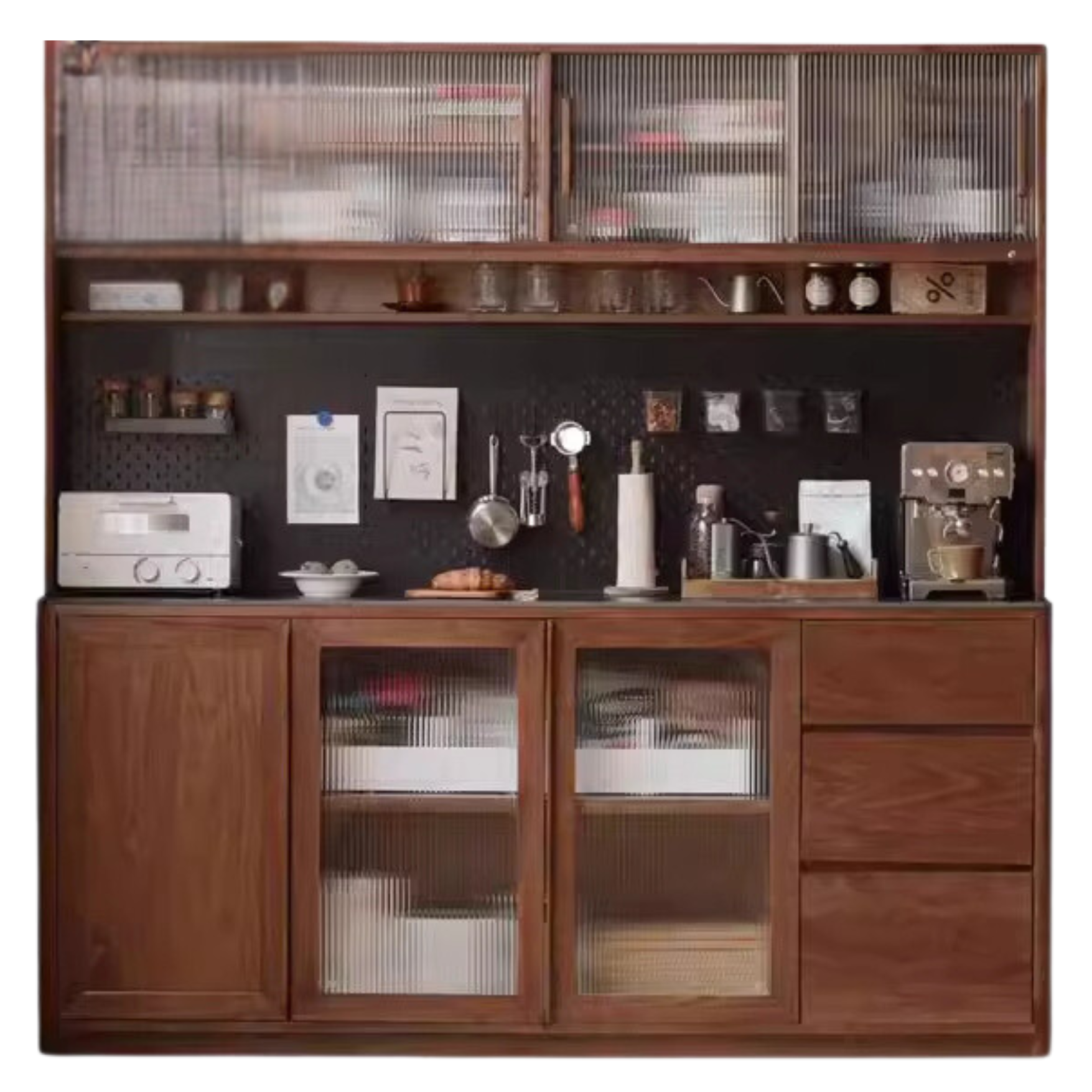 Black walnut, Ash solid wood sideboard hole storage ,