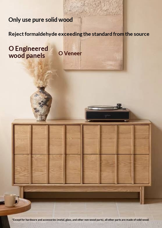 Ash Solid Wood Wabi-sabi Style Four-Drawer Chest