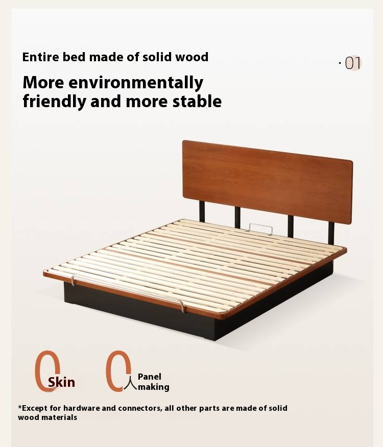 Poplar Solid Wood Suspended Box Bed Bauhaus Style