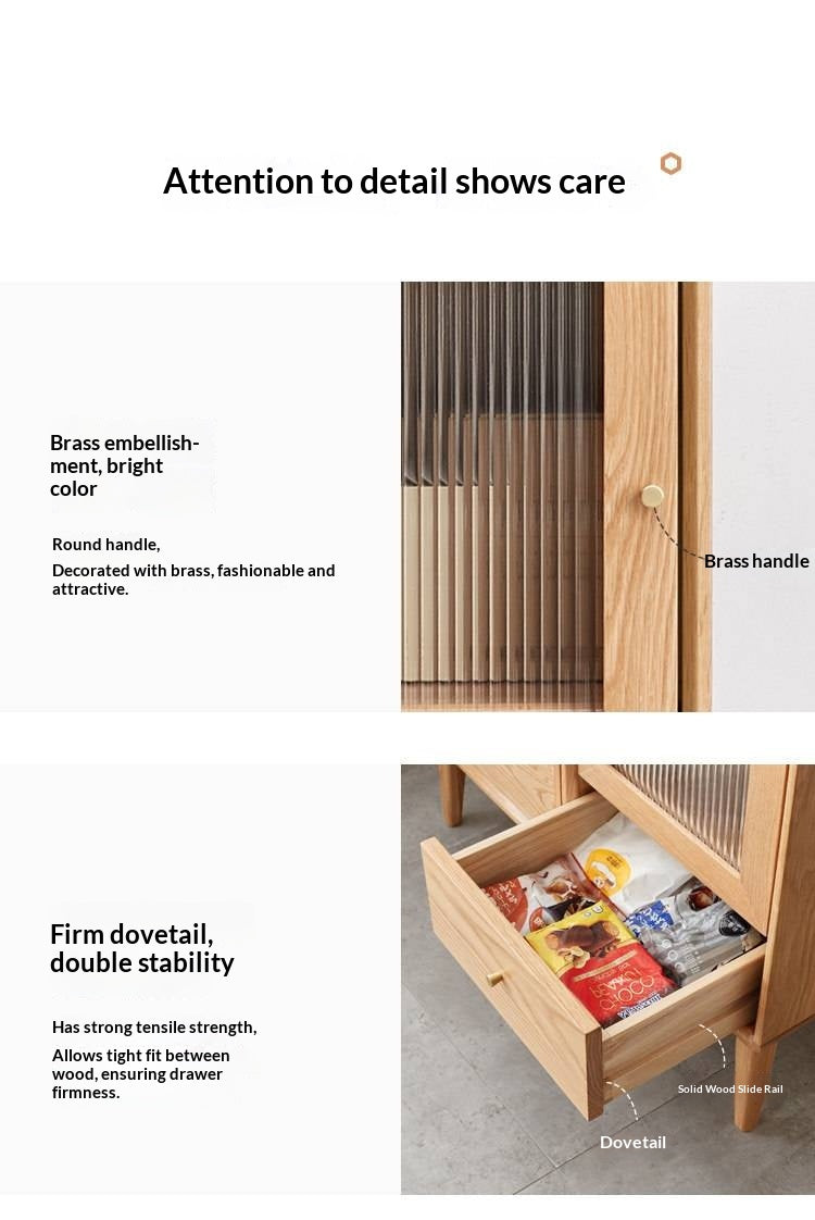Oak, Ash Solid Wood Side Cabinet