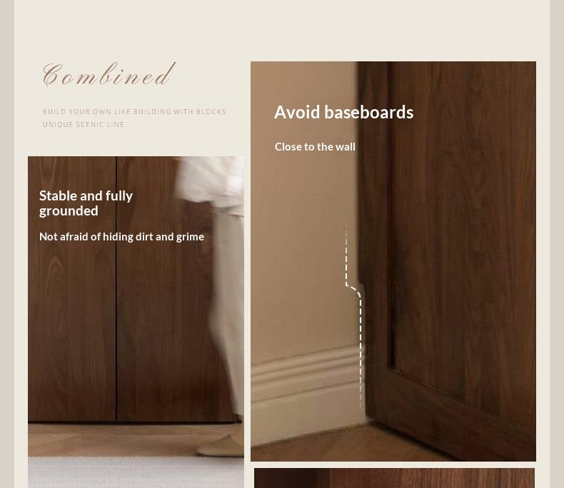 Black Walnut, Sandalwood Solid Wood Modern Style Wardrobe