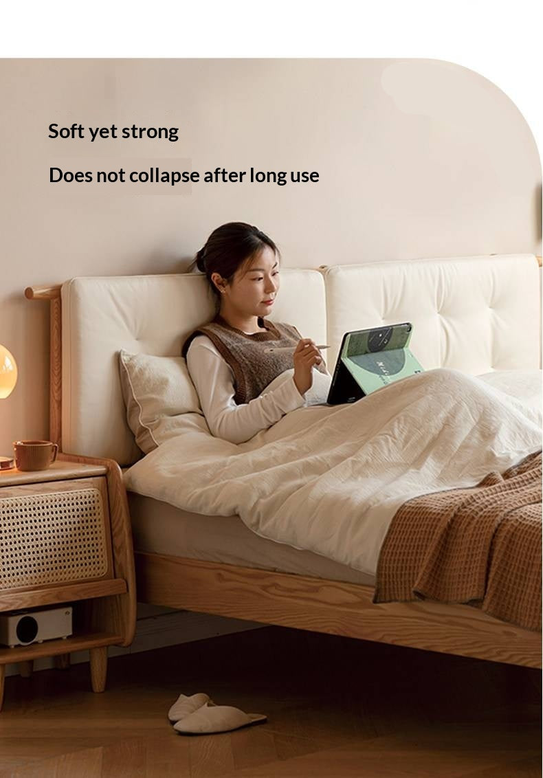 Headboard Backrest Cushion with Creamy White Leather