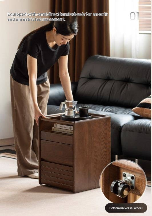 Oak Solid Wood Italian Light Luxury Nightstand