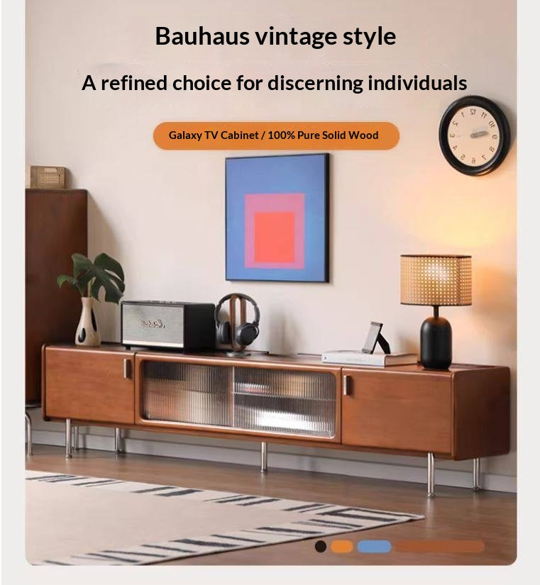 Poplar Solid Wood Retro High Locker TV Cabinet.