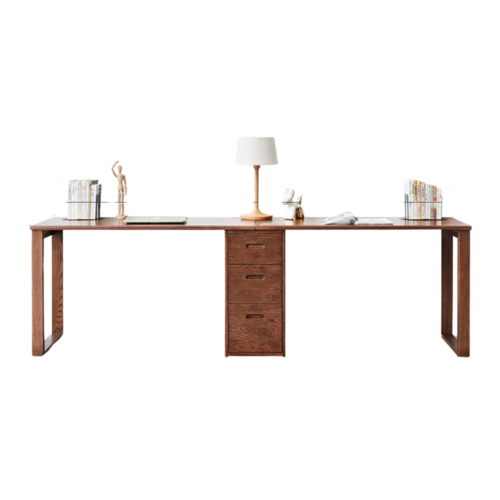 Oak Solid Wood Walnut color office Desk,"Together" combination desk-