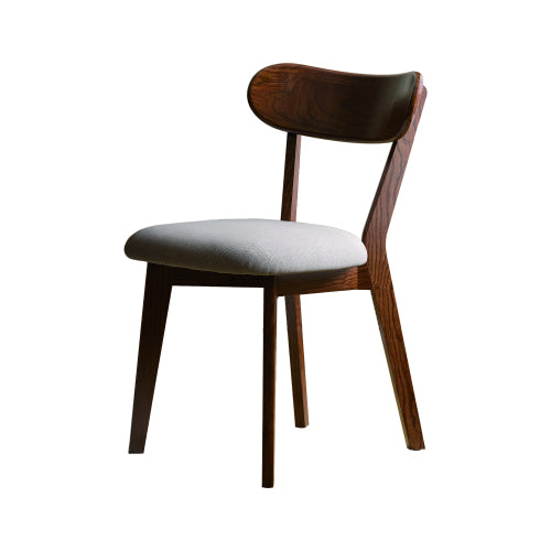 Oak Solid wood curved backrest dining chair: