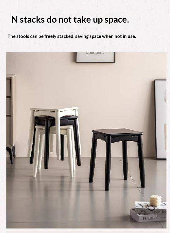 Solid Rubberwood Square Stools