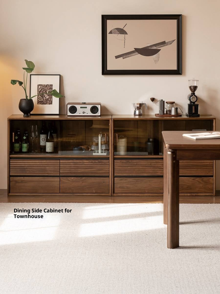 Black Walnut Solid Wood Italian Light Luxury Bookcase