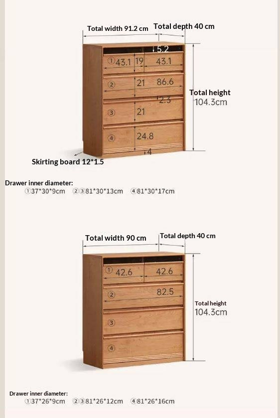 Cherry Solid Wood Drawer Cabinet.