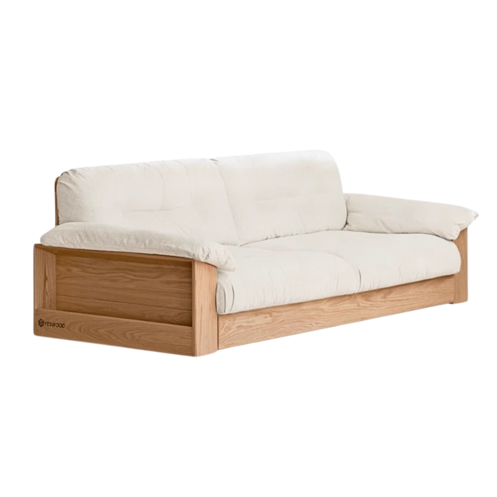 Oak Solid Wood Floor Storage Sofa, goose down :