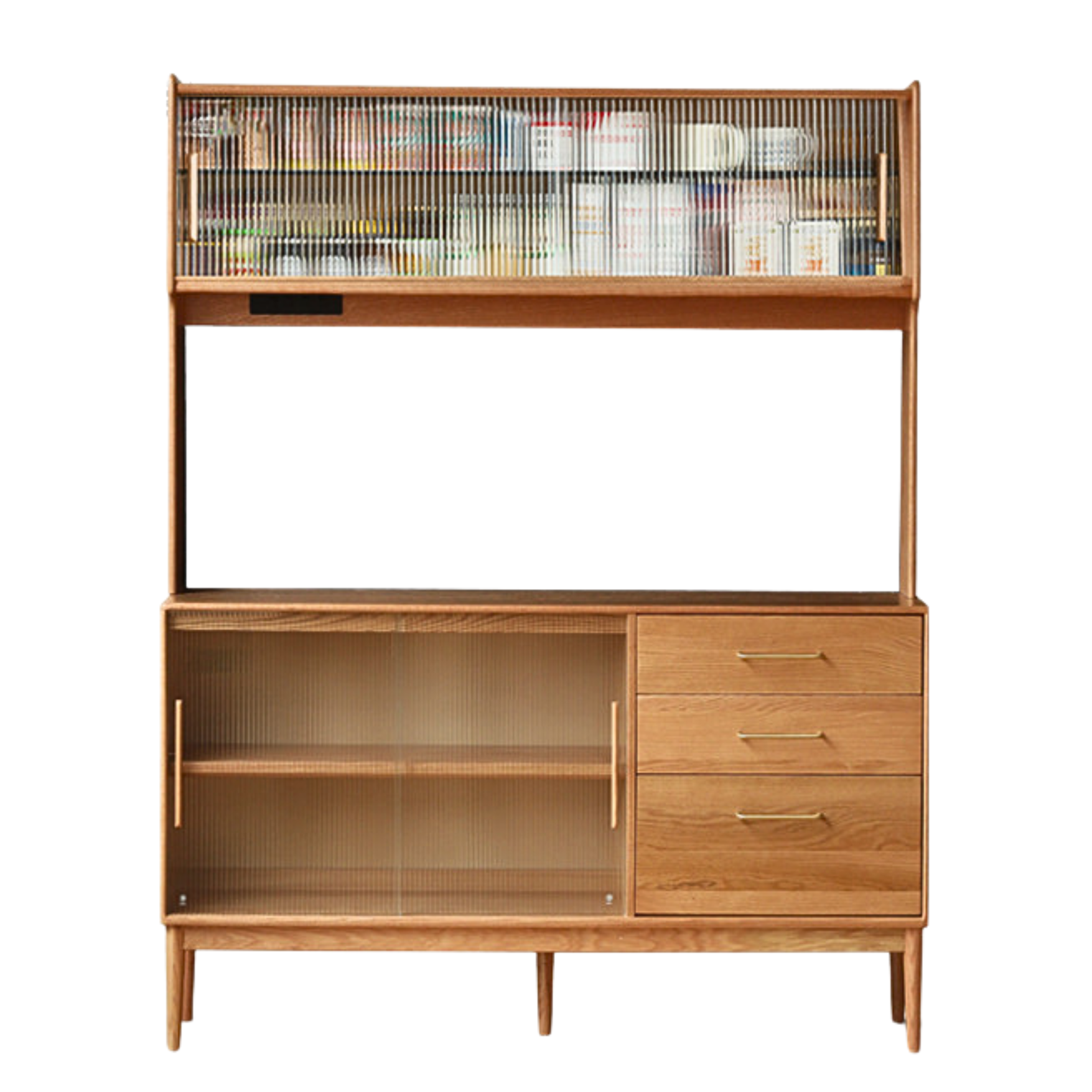 Oak Solid Wood Modern Multifunctional Sideboard,