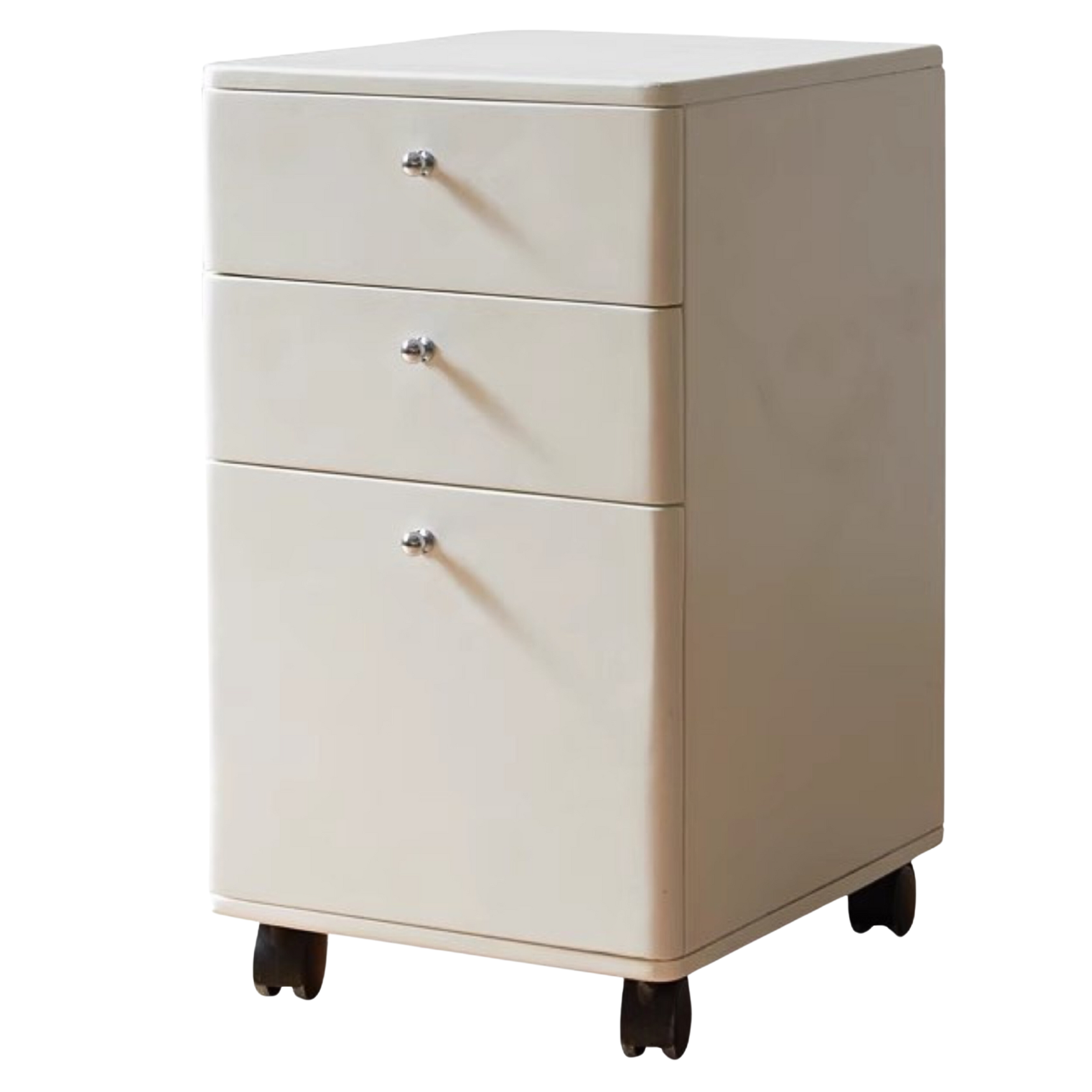 Poplar Solid wood White mobile cabinet: