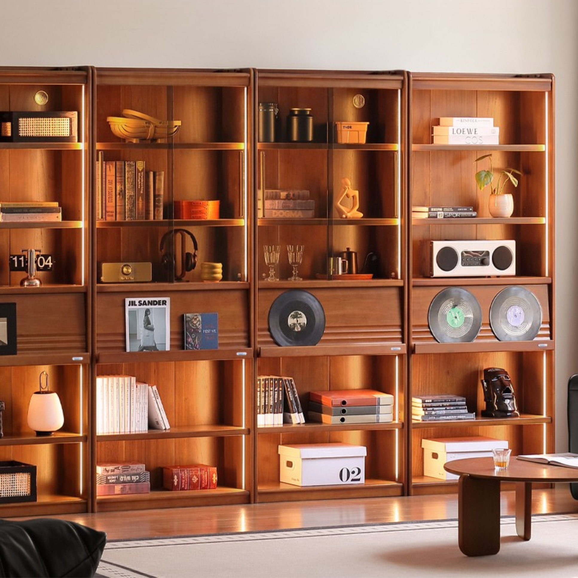 Black Walnut, Tulipwood Solid Wood Antique Style Bookshelf