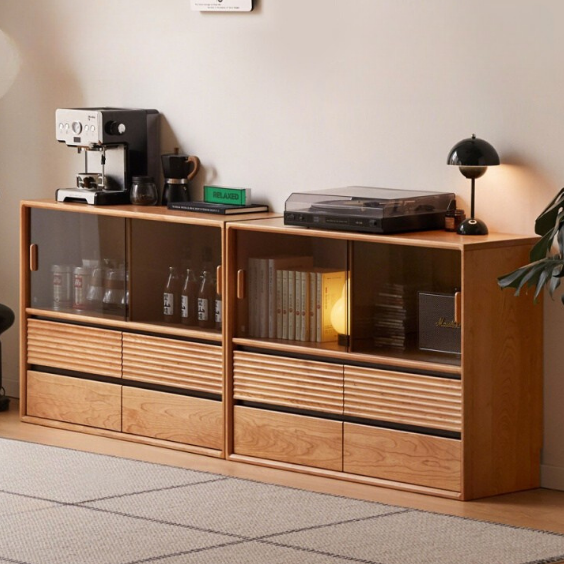 Cherry Solid Wood Floor Standing Bookcase