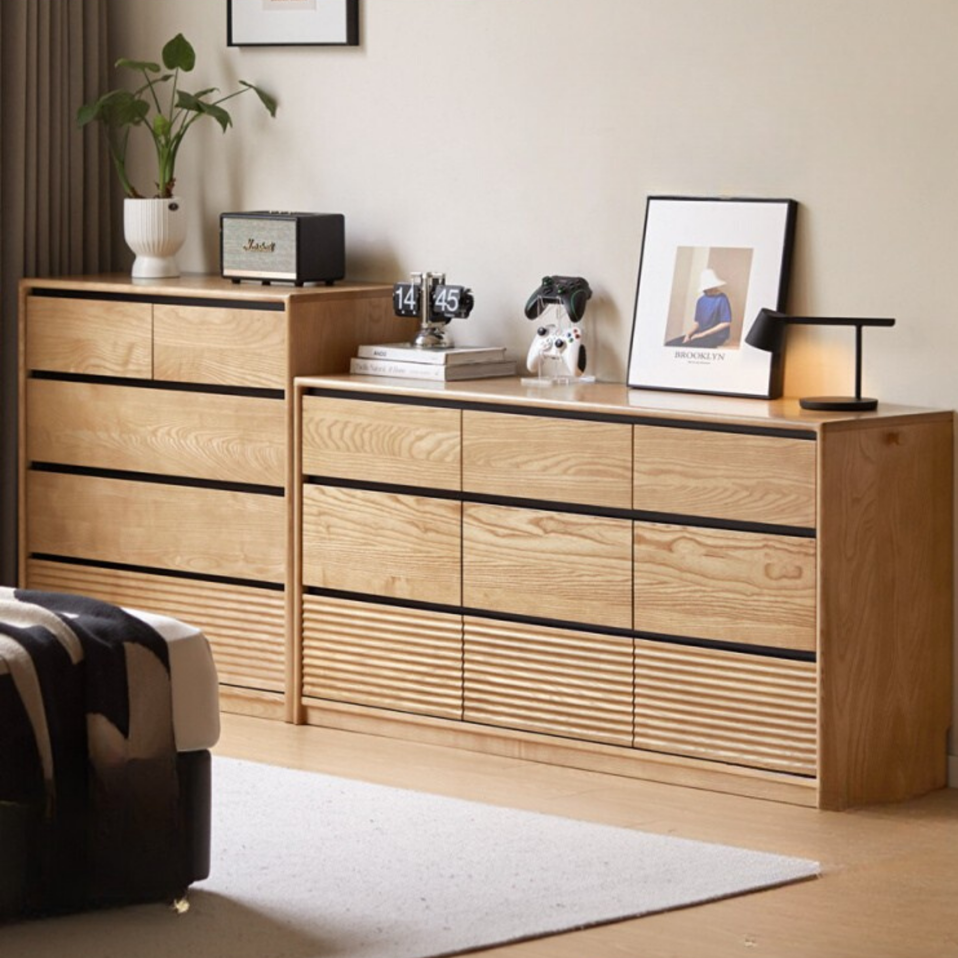 Ash Solid Wood Modern Minimalist Chest Of Drawers