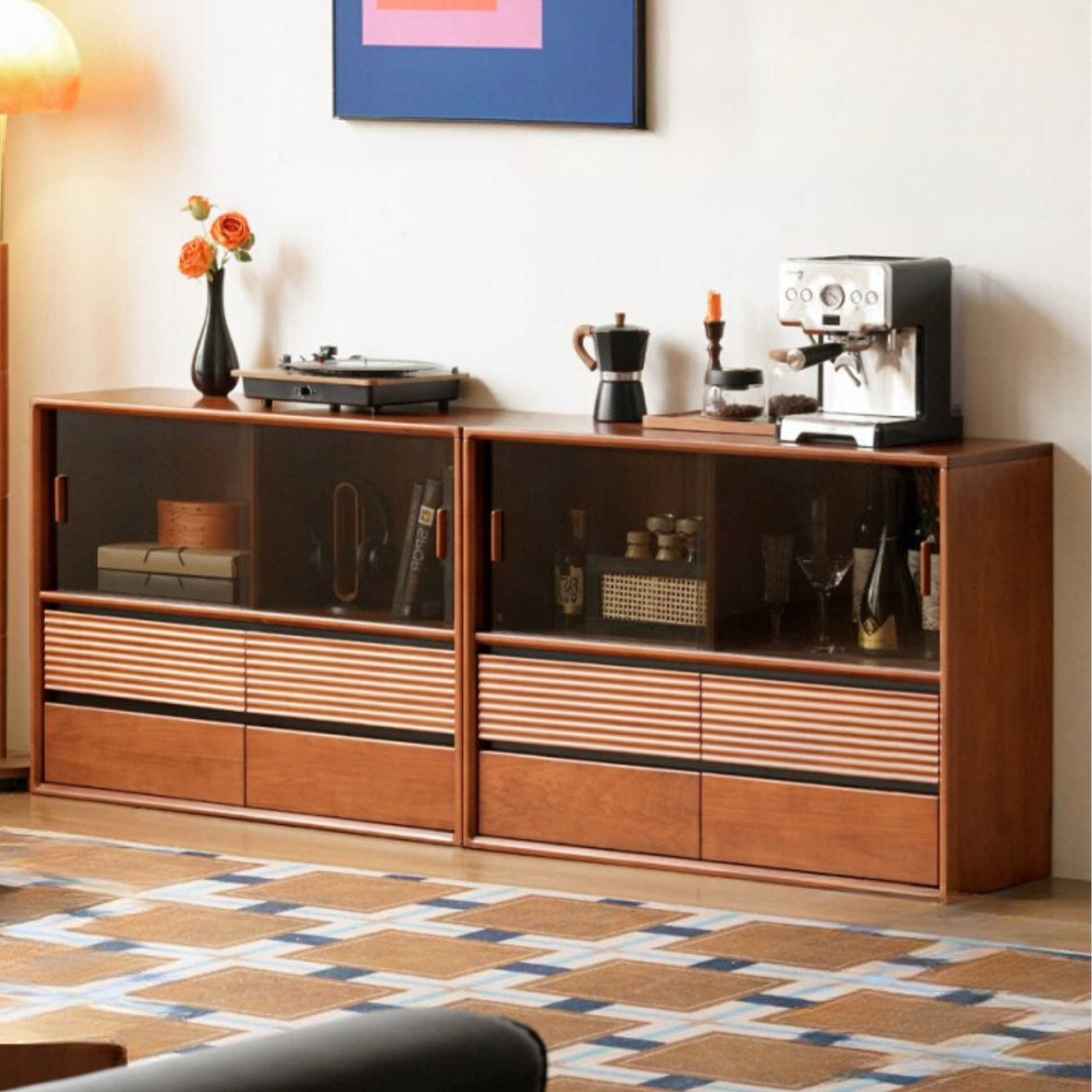 Poplar Solid Wood Vintage Style Bookcase