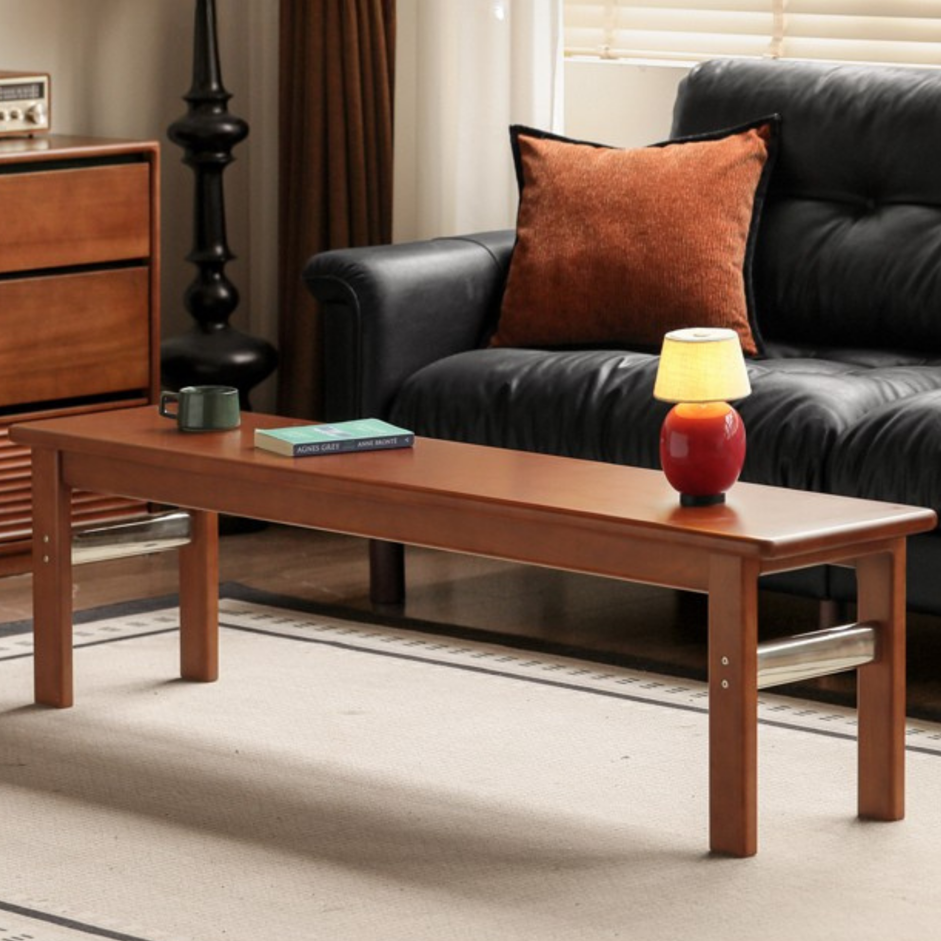 Tulipwood Solid Wood Vintage Style Long Bench