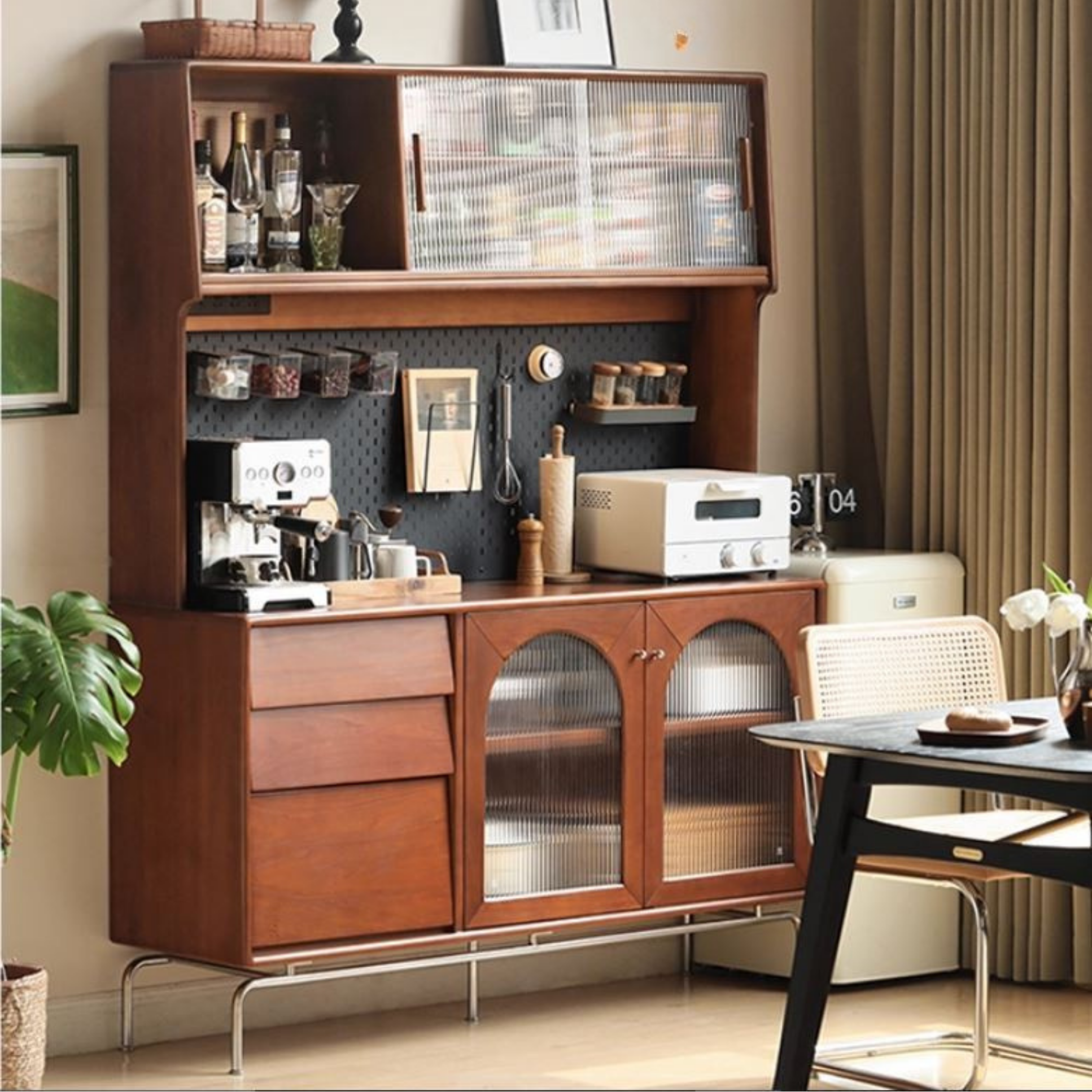 Poplar Solid Wood Style Retro Sideboard