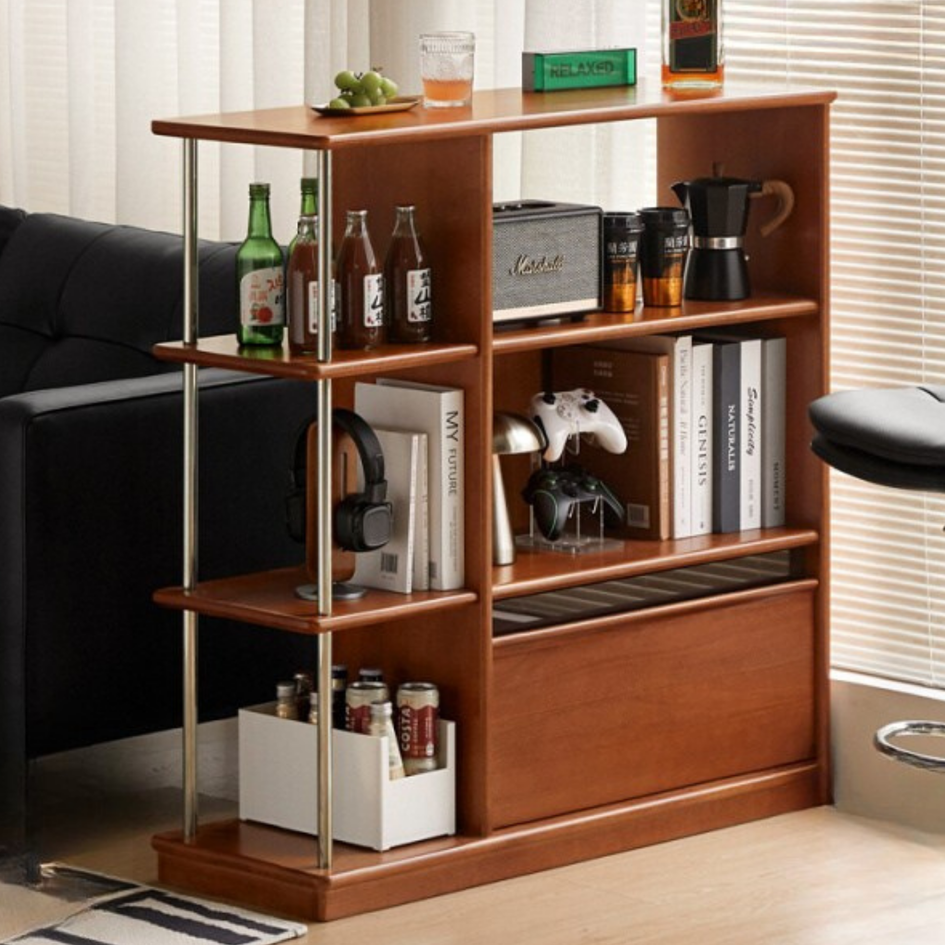 Poplar Solid Wood Bauhaus Style Bookcase