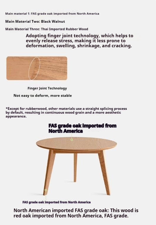 Oak Solid wood Side high round table