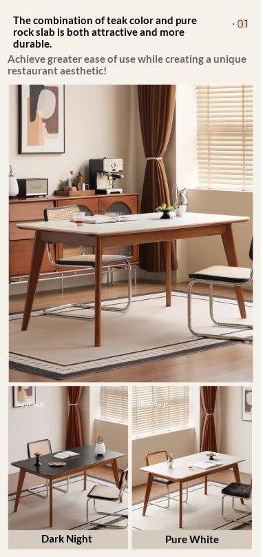 Tulipwood Solid Wood Retro Style Dining Table