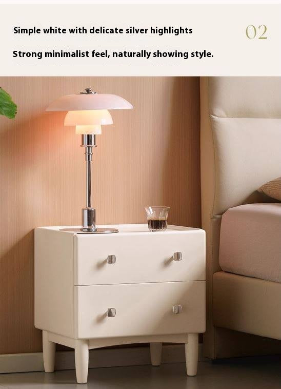 Solid Rubberwood Modern Nightstand