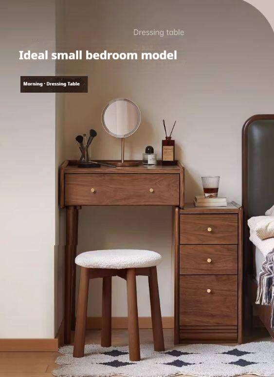 Black Walnut Solid Wood Vanity Table Cabinet Integrated.