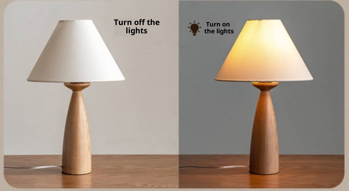 Ash Solid Wood Vintage Style Desk Lamp